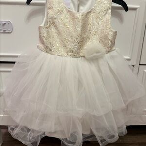 Elegant White Floral Kids Dress